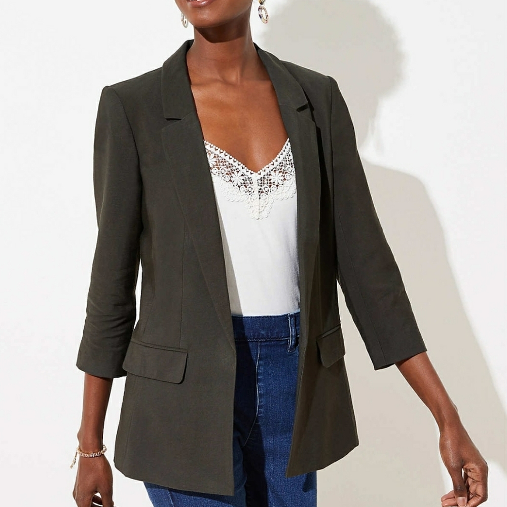 3/4 Sleeve Open Blazer